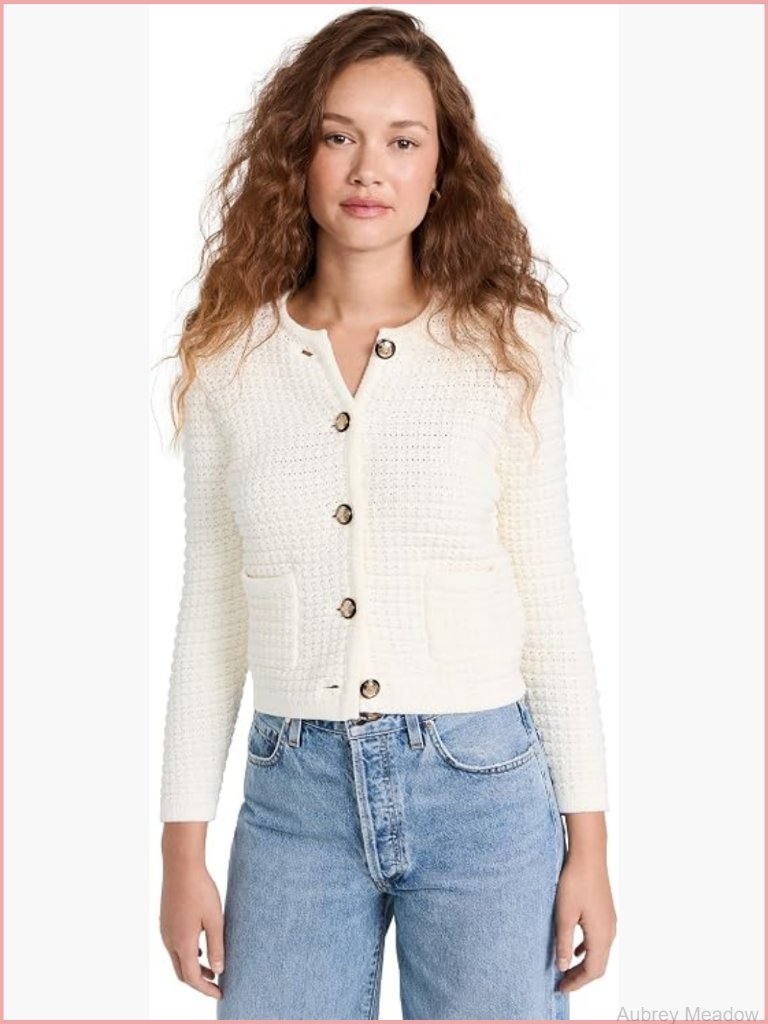 Classic Cardigan, Long Sleeve, Cotton Blend, Medium Weight